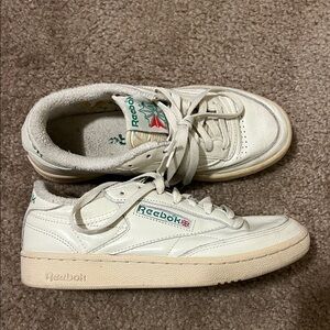 Reebok Cream and Green Sneakers